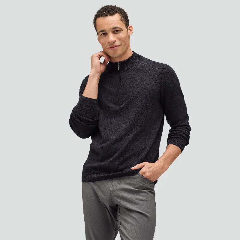 Men's Merino Cashmere Quarter Zip Sweater