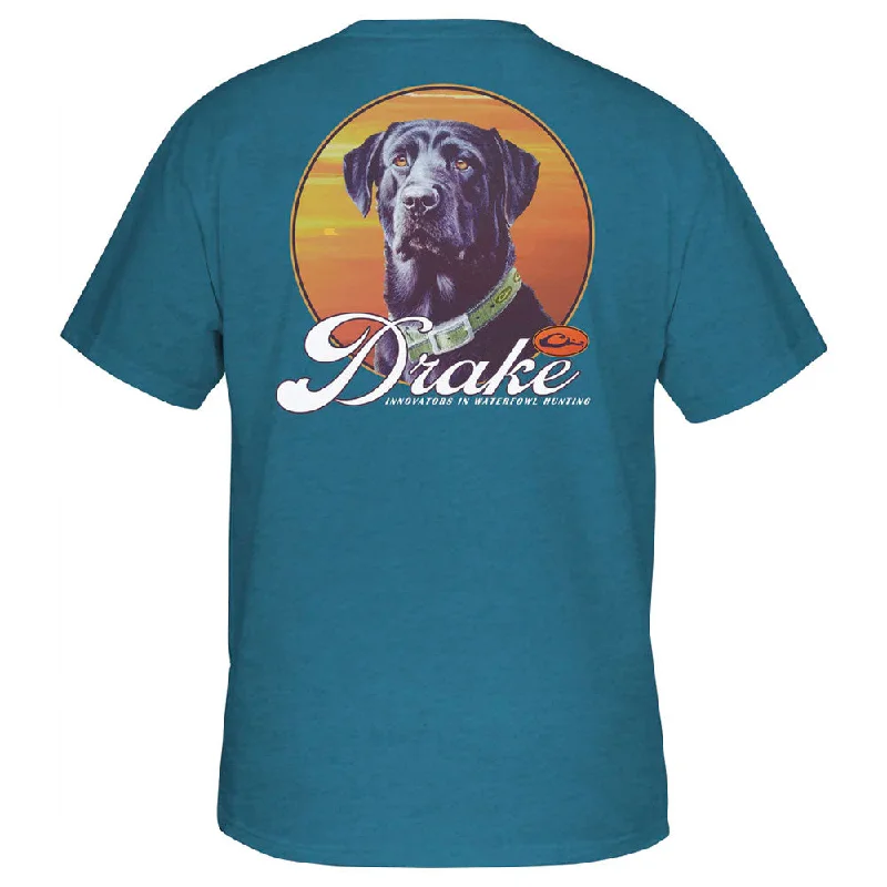 Drake Vintage Dog T-Shirt- Blue Steel Heather