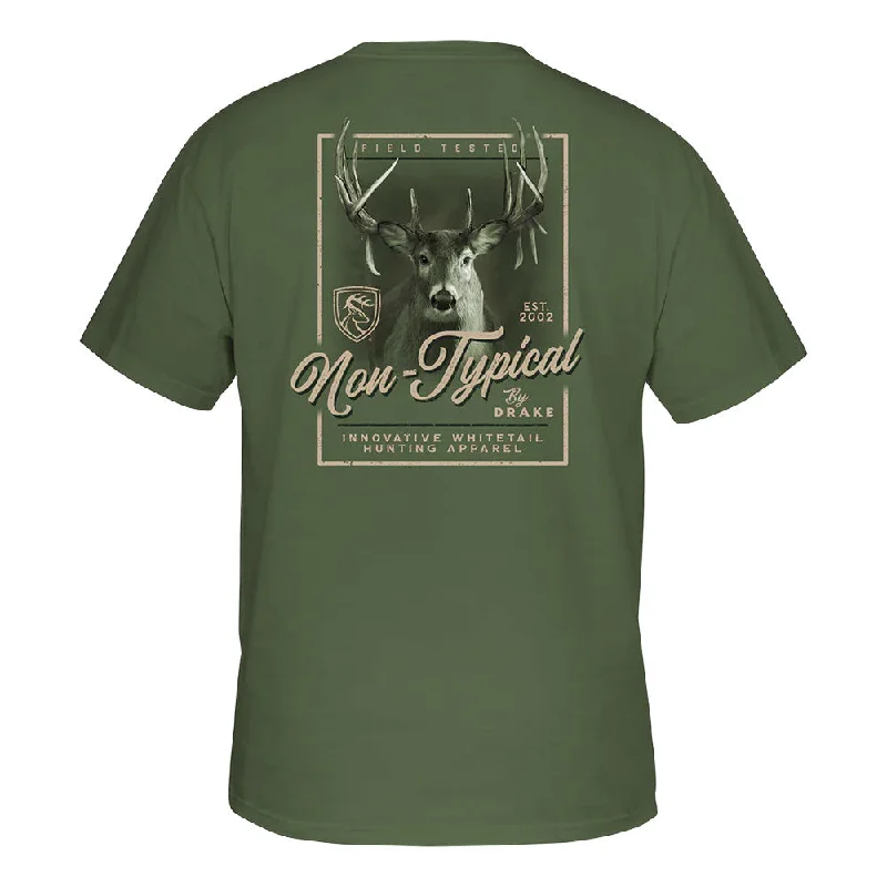 Non-Typical by Drake Eye to Eye Deer T-Shirt- Deep Lichen