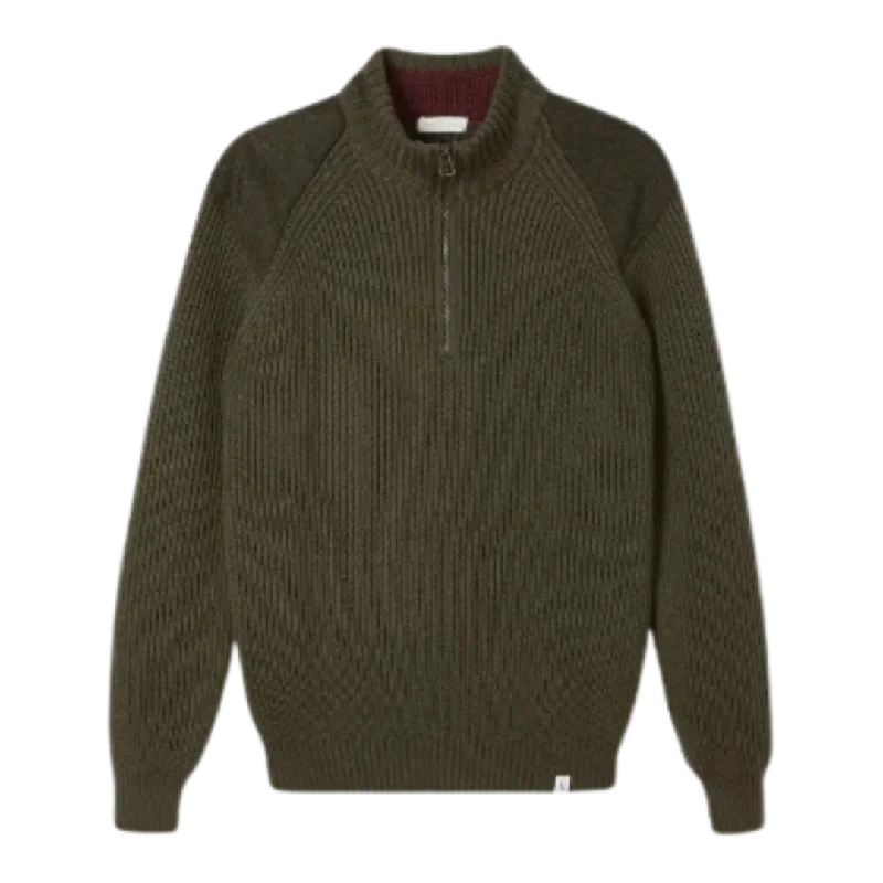 Foxton Quarter Zip Neck -  Olive