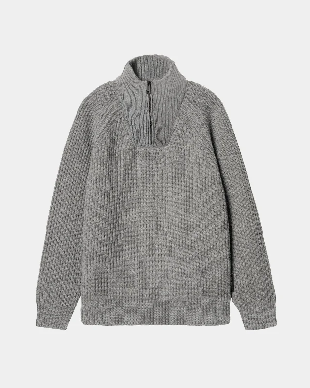 Marlon Half Zip Sweater | Grey Heather