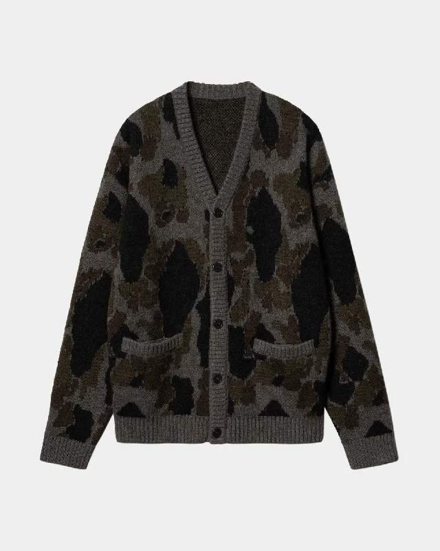 Merton Cardigan | Grey Camo Duck Jacquard