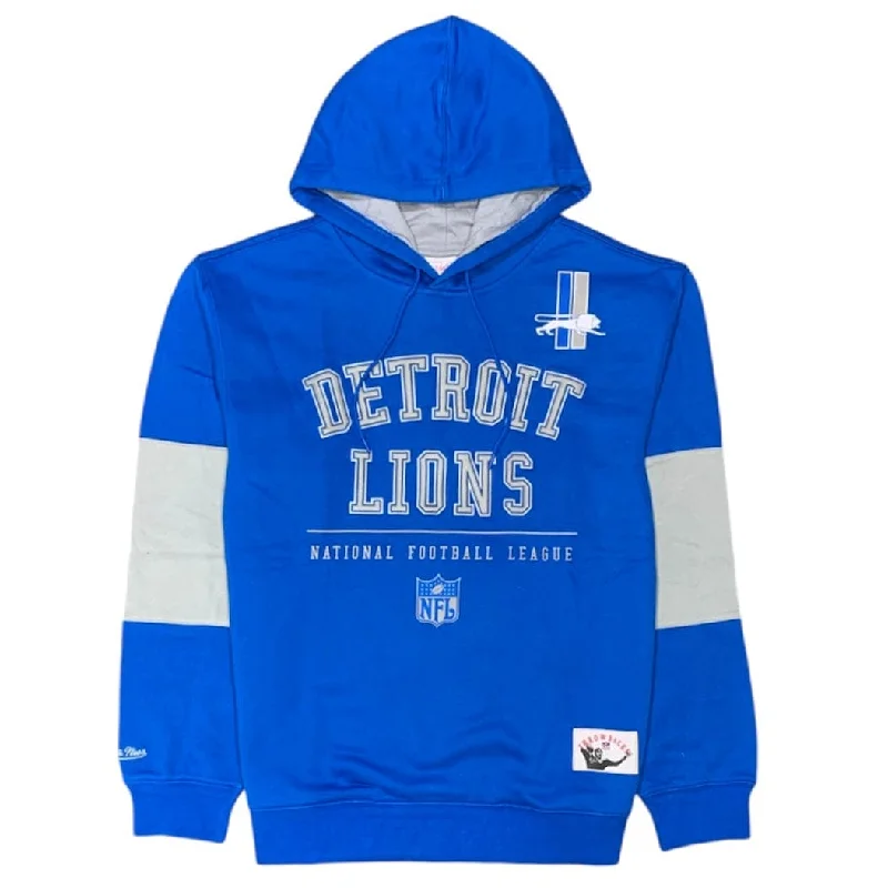 Mitchell & Ness NFL Detroit Lions Retro Fleece Vintage Logo Hoodie (Blue)