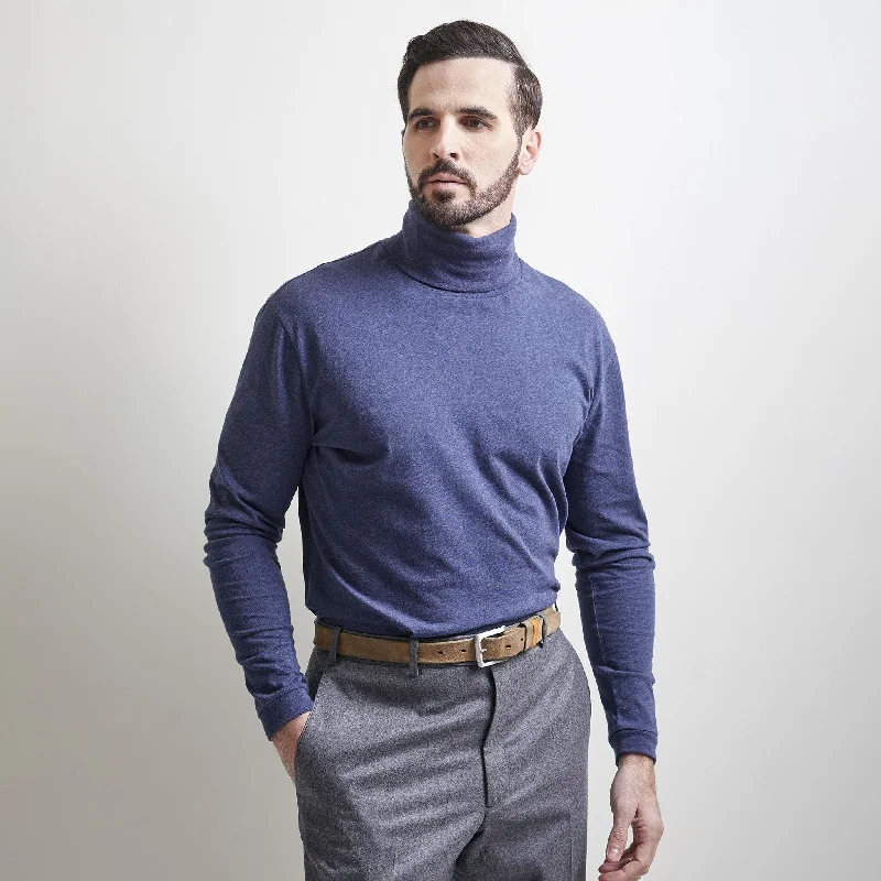 St Helena Peruvian Cotton Turtleneck in Navy by Left Coast Tee