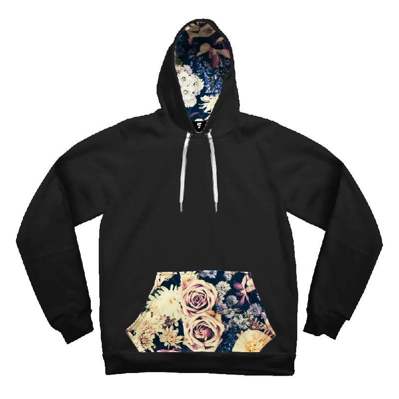 Vintage Flowers Contrast Unisex Hoodie