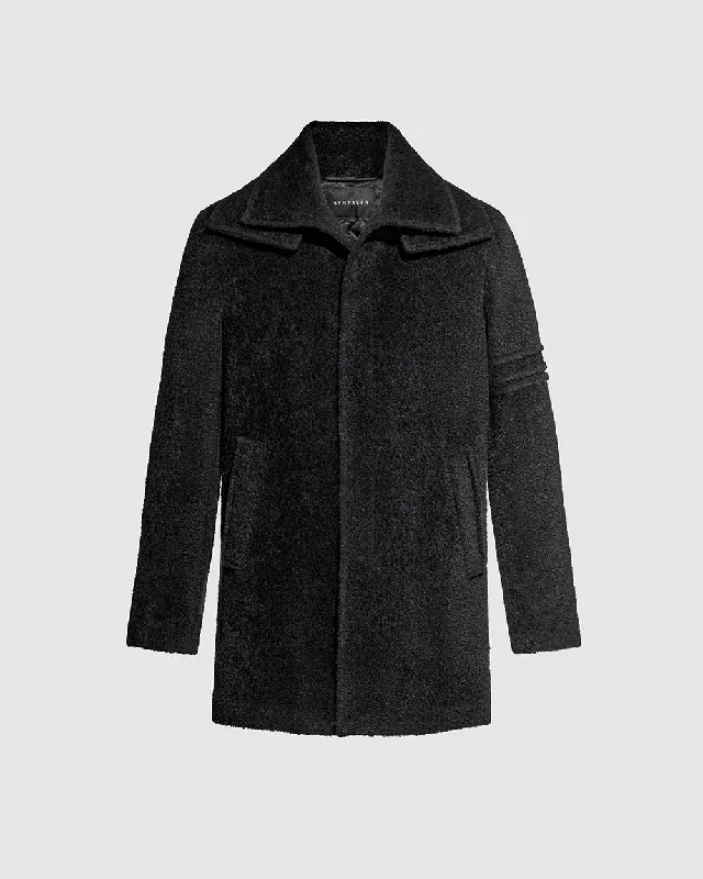 Bouclé Alpaca Double Collar Topcoat