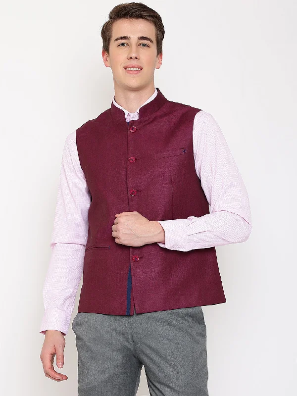 Mens Wine Waist Coat