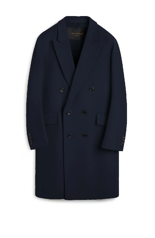 THOMAS DOUBLE BREAST NAVY CASHMERE TOPCOAT