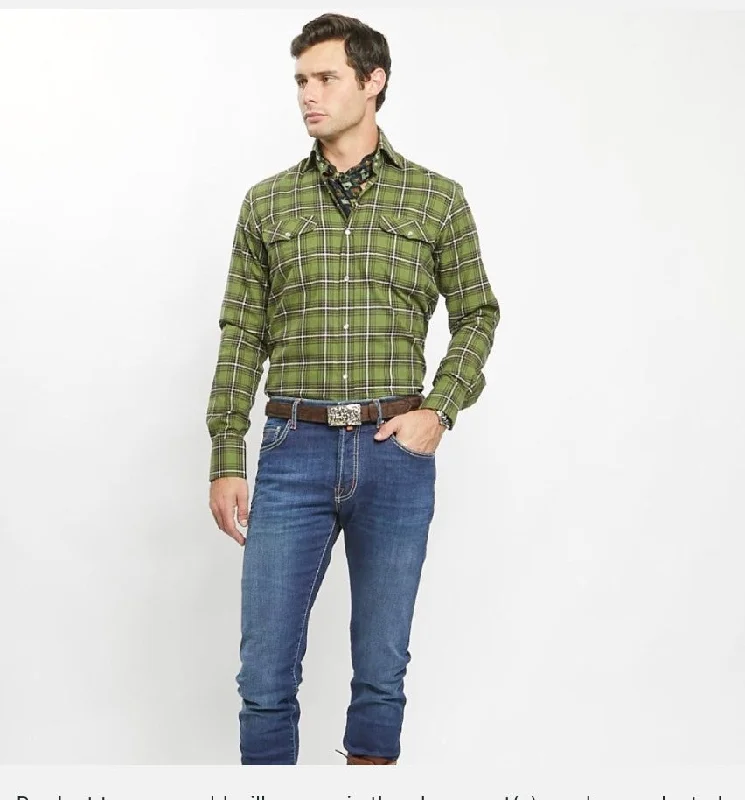 Kacey Field Shirt in Green/Brown Plaid