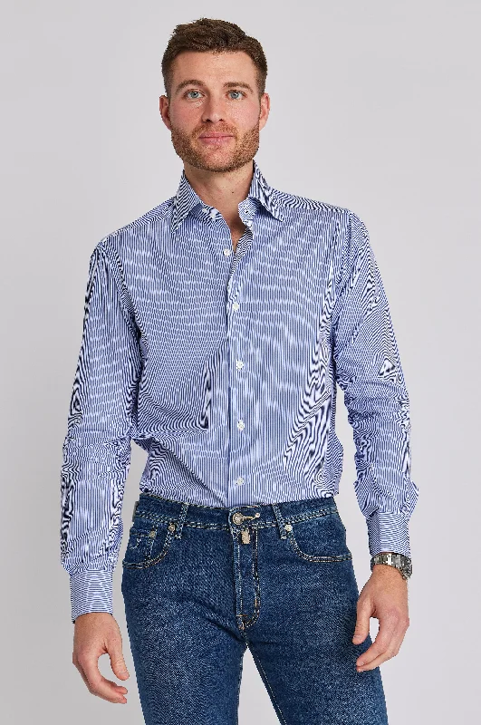 Navy Stripe Dress Shirt