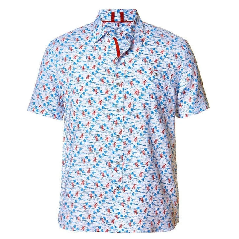 NICOBY: Lobster Crawl Peached Finished Print Short Sleeve Shirt