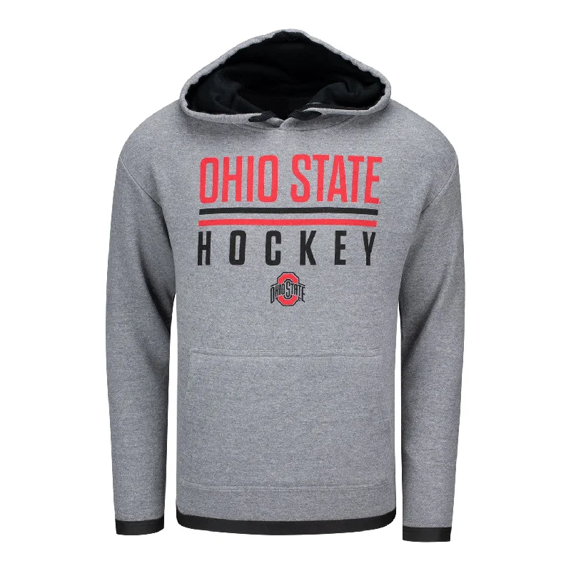 Ohio State Buckeyes Contrast Hockey Gray Hoodie