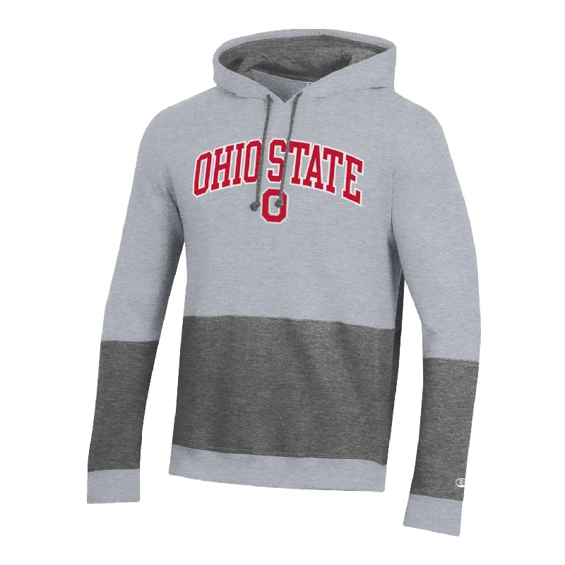 Ohio State Buckeyes Super Fan Big Stripe Gray Hood