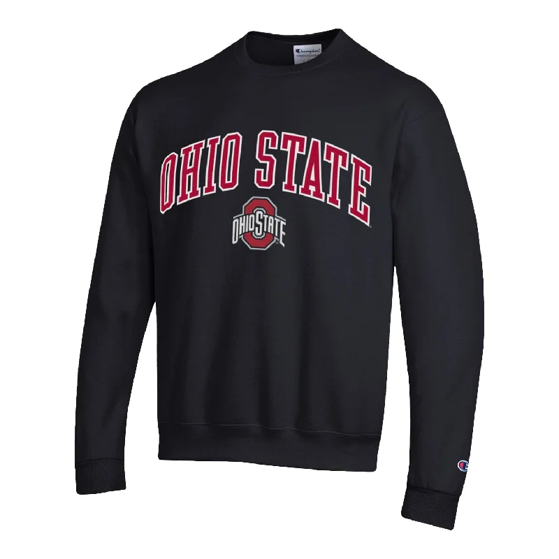 Ohio State Buckeyes Twill Arch Logo Powerblend Black Crew