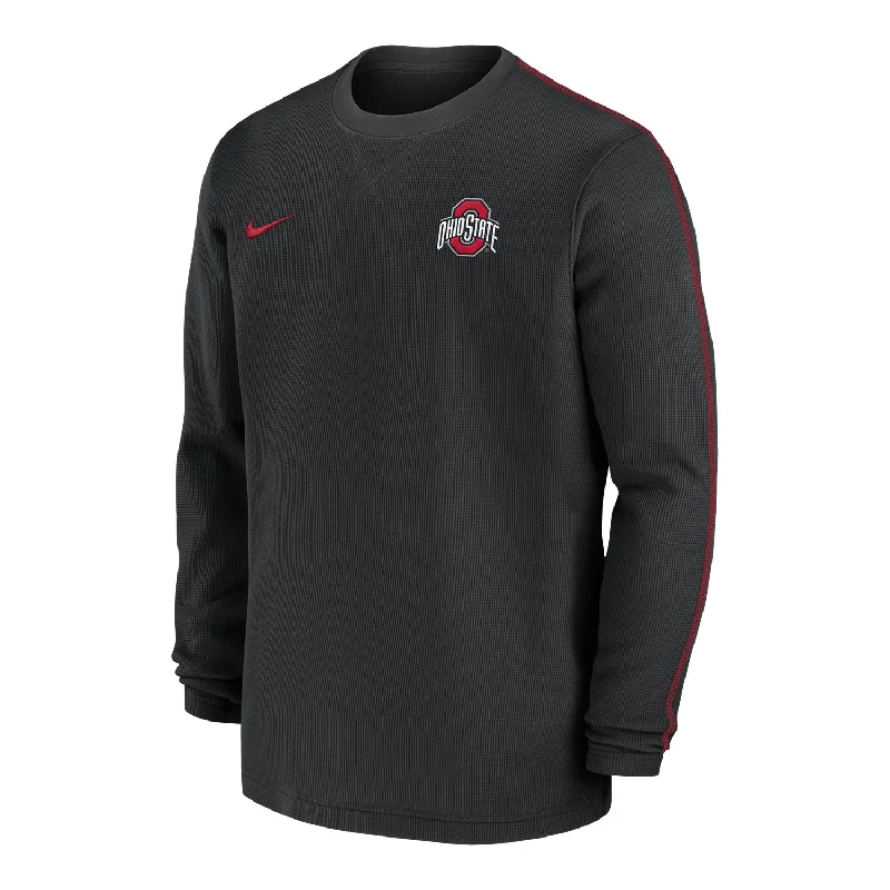 Ohio State Buckeyes Nike Dri-FIT Sideline Coach Black Crewneck Sweatshirt