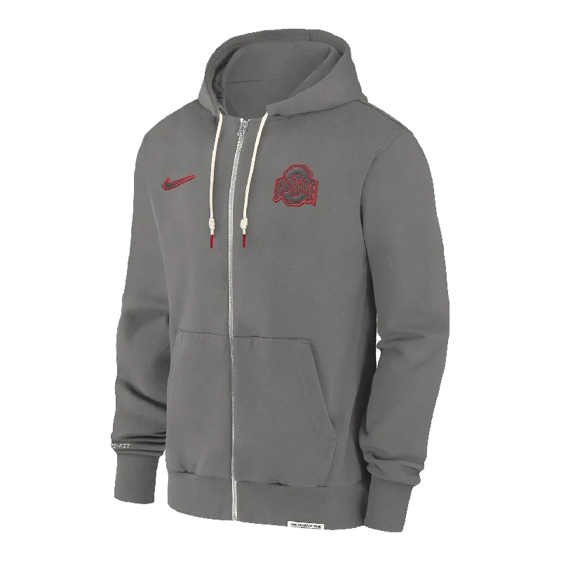 Ohio State Buckeyes Nike Sideline Player Full Zip Gray Sweatshirt