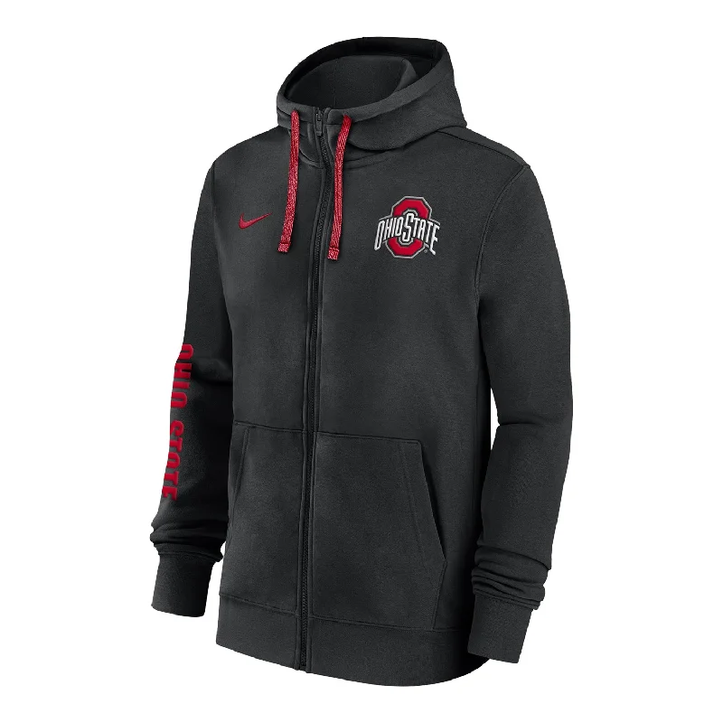 Ohio State Buckeyes Nike Sideline Club Full Zip Black Sweatshirt