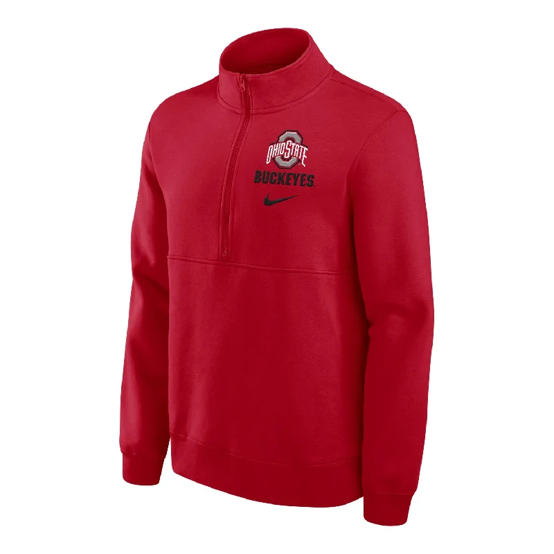 Ohio State Buckeyes Nike 1/2 Zip Club Scarlet Sweatshirt