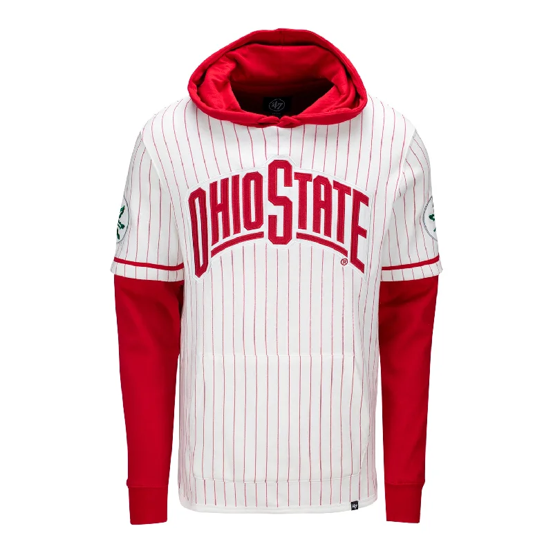 Ohio State Buckeyes 47 Brand Pinstripe Shortstop White Sweatshirt