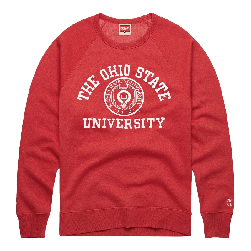 Ohio State Buckeyes Seal of the Ohio State University Scarlet Crewneck Sweatshirt