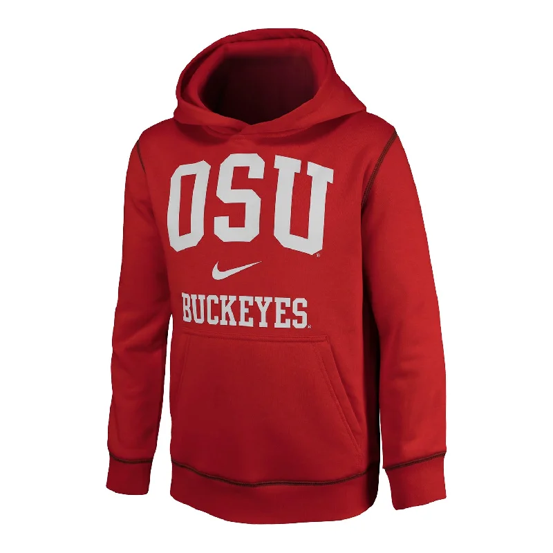 Youth Ohio State Buckeyes Nike Contrast Club Fleece Scarlet Sweatshirt