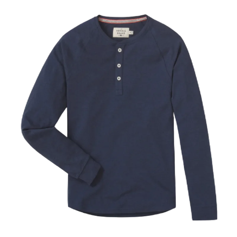 Puremeso Raglan Henley - Navy