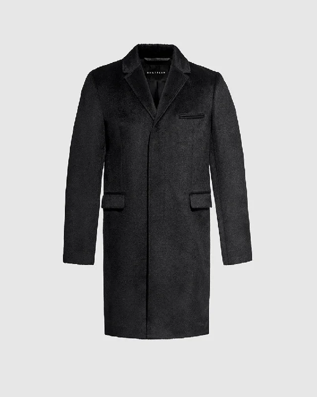 Suri Alpaca Notched Lapel Overcoat