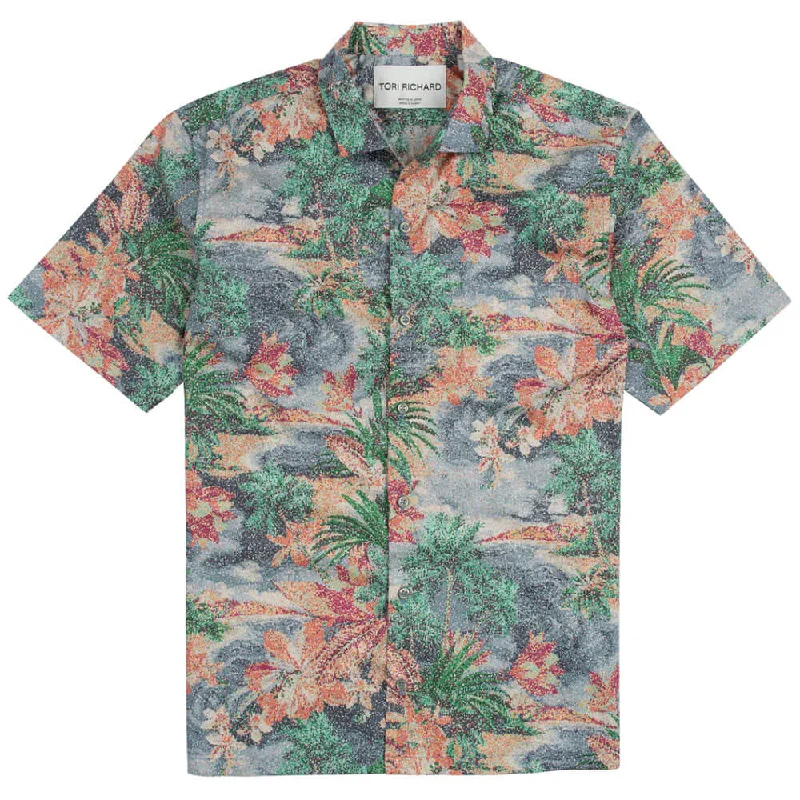 Tori Richard Point Of View Cotton Lawn Camp Shirt - Pebble