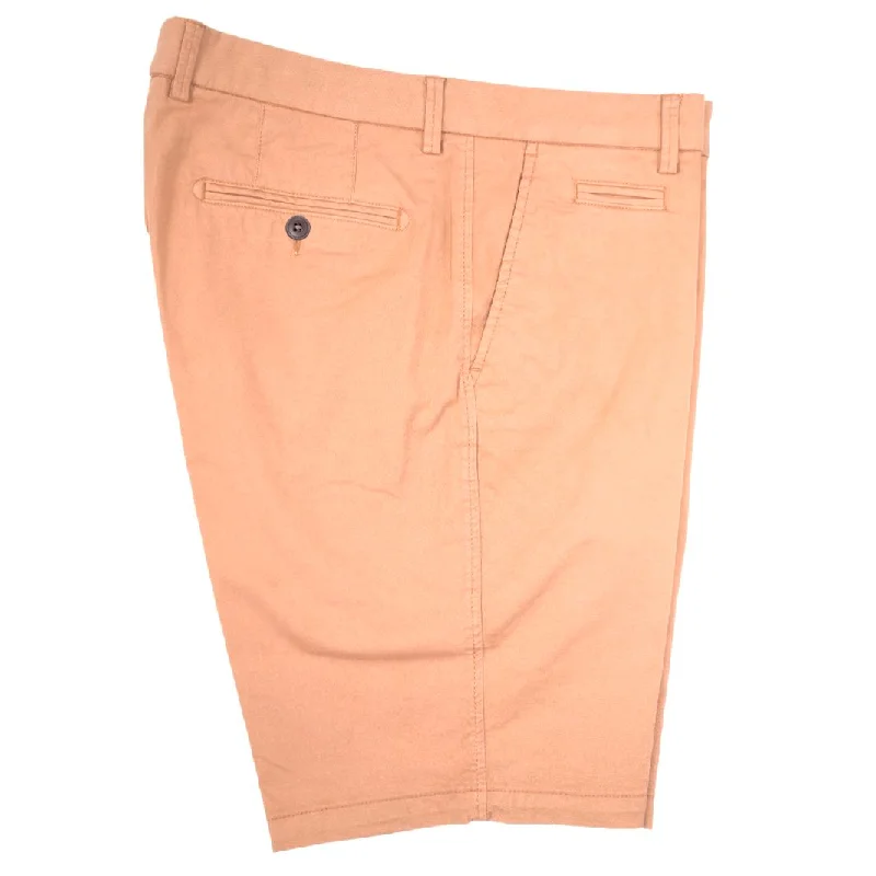 Broken Twill Stretch Cotton Shorts in Coral by Ballin