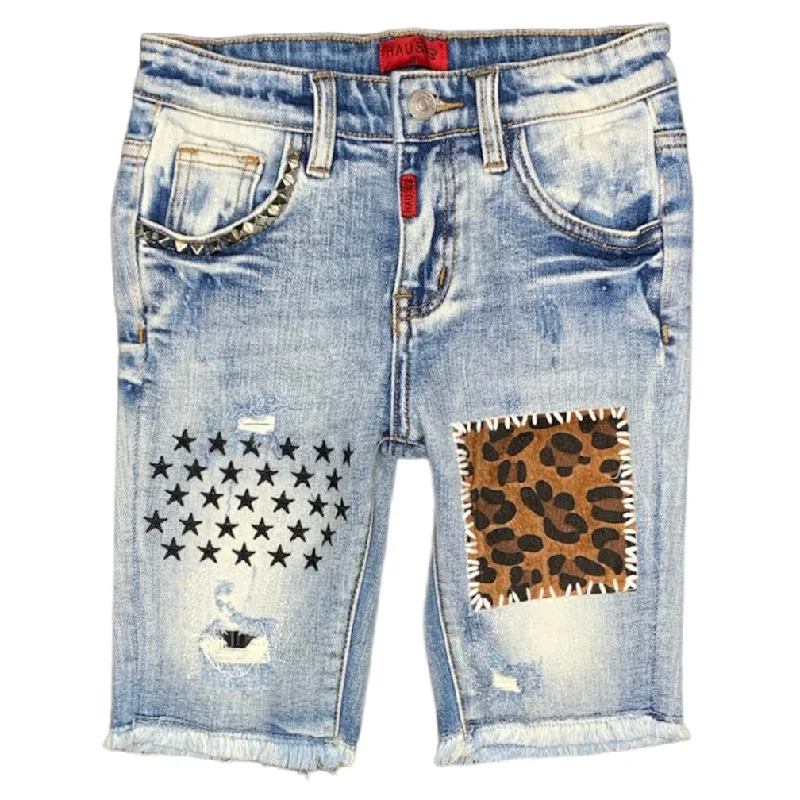 Haus Of Jr Patchwork Denim Short (Light Blue) - HOJSP221-115