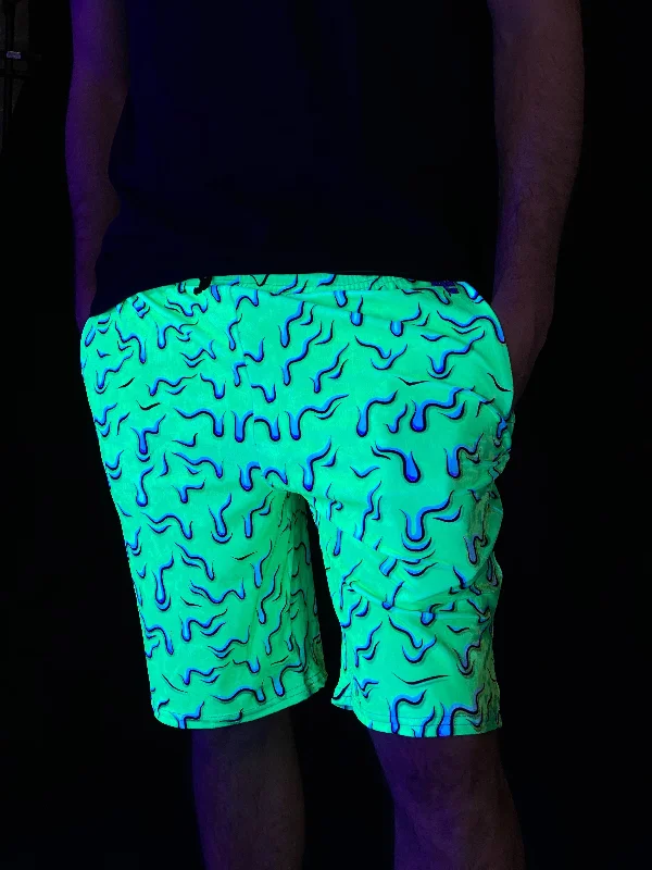 Neon Drip Crushed Velvet Shorts