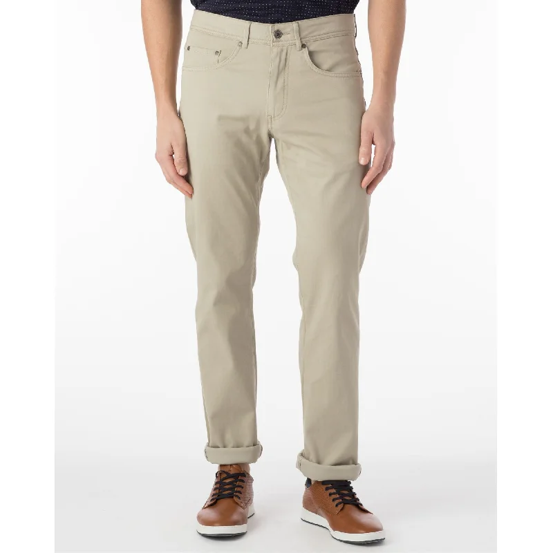 Perma Color Pima Twill 5-Pocket Pants in Stone (Crescent Modern Fit) by Ballin