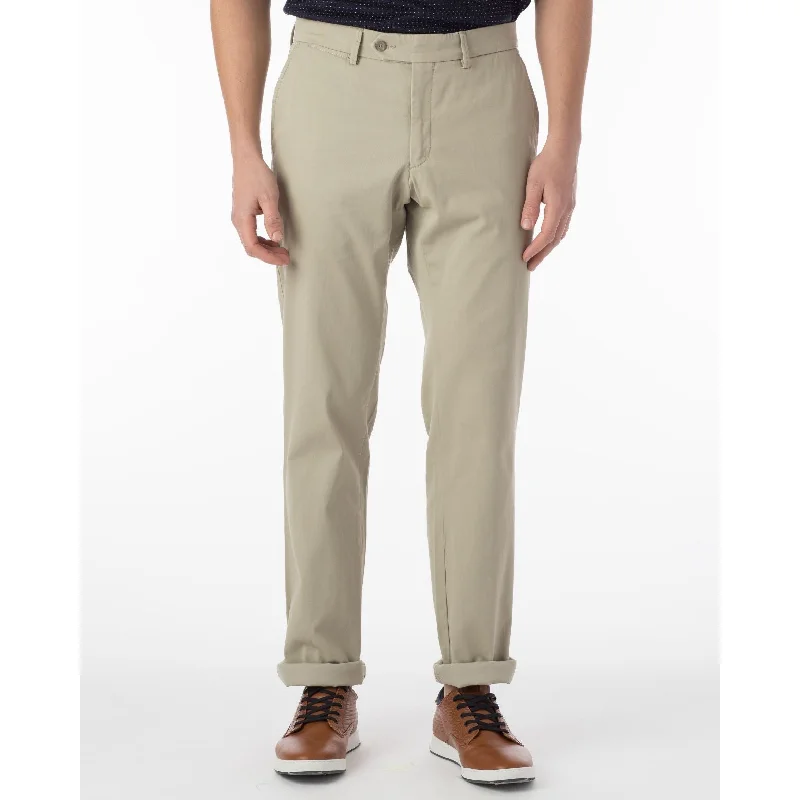 Perma Color Pima Twill Khaki Pants in Stone (Flat Front Models) by Ballin