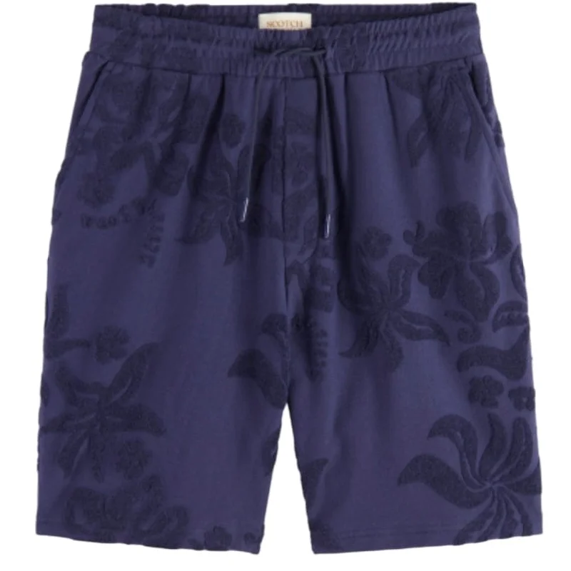 Scotch & Soda Jacquard Towelling Shorts (Navy Blue) 177321