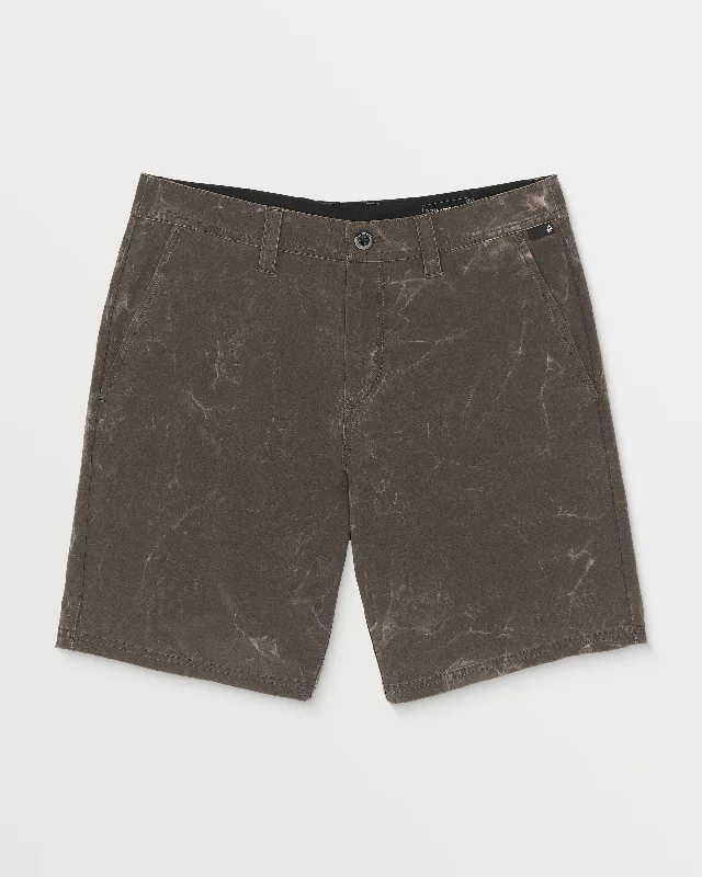 Stone Faded Hybrid Shorts - Dark Brown