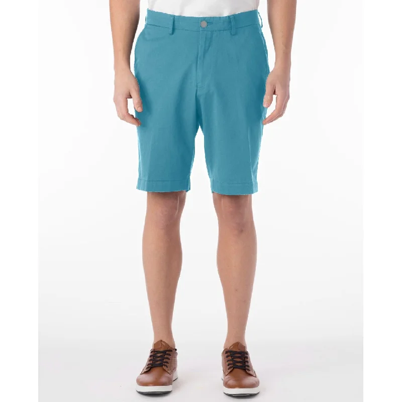 Techno-Cotton Sateen Performance Shorts in Aqua by Ballin