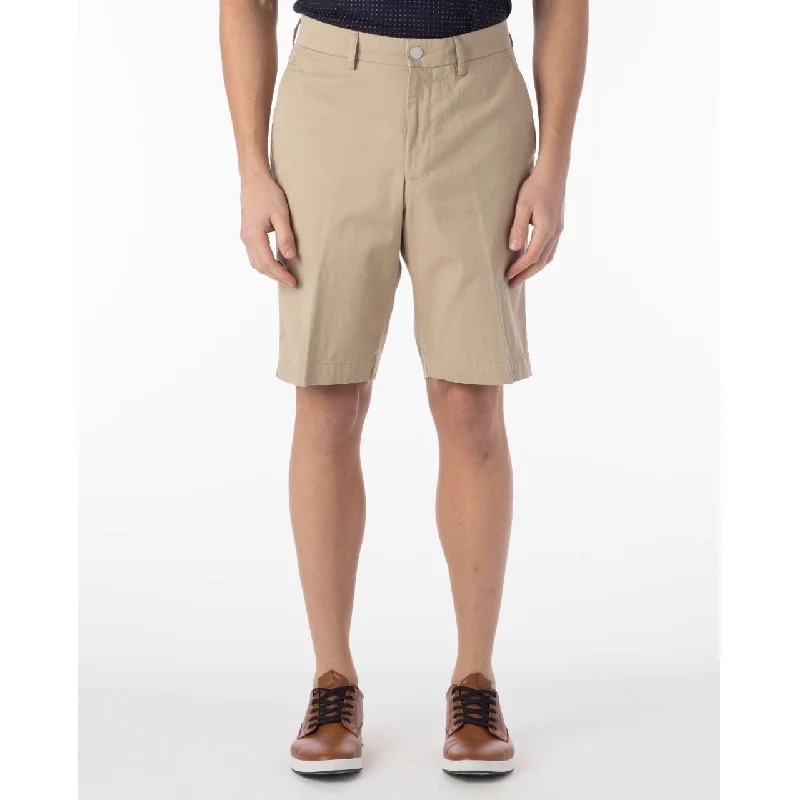 Techno-Cotton Gabardine Performance Shorts in Khaki (Size 38) by Ballin