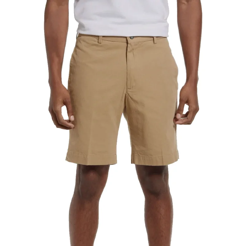 Washed Poplin Shorts in British Tan (Sumpter9 Flat Front) by Charleston Khakis