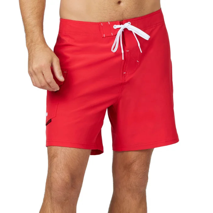 17" Stretch Lifeguard Uniform Boardshort - Red