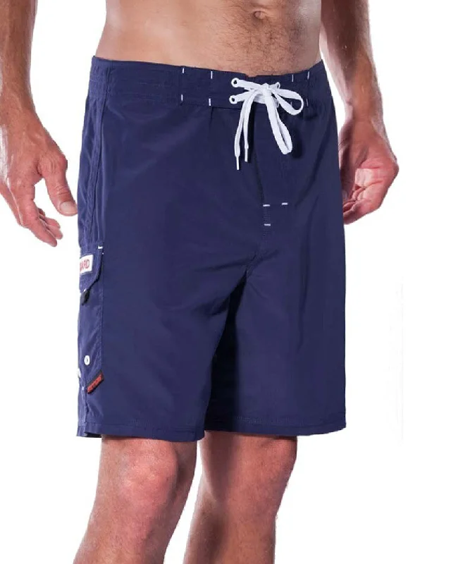 19" Microfiber Lifeguard Uniform Boardshort - Navy