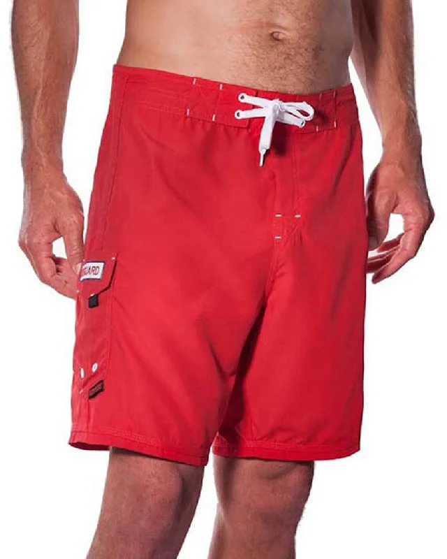 19" Microfiber Lifeguard Uniform Boardshort - Red