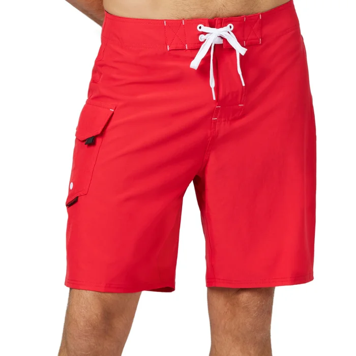 19" Stretch Lifeguard Uniform Boardshort - Red