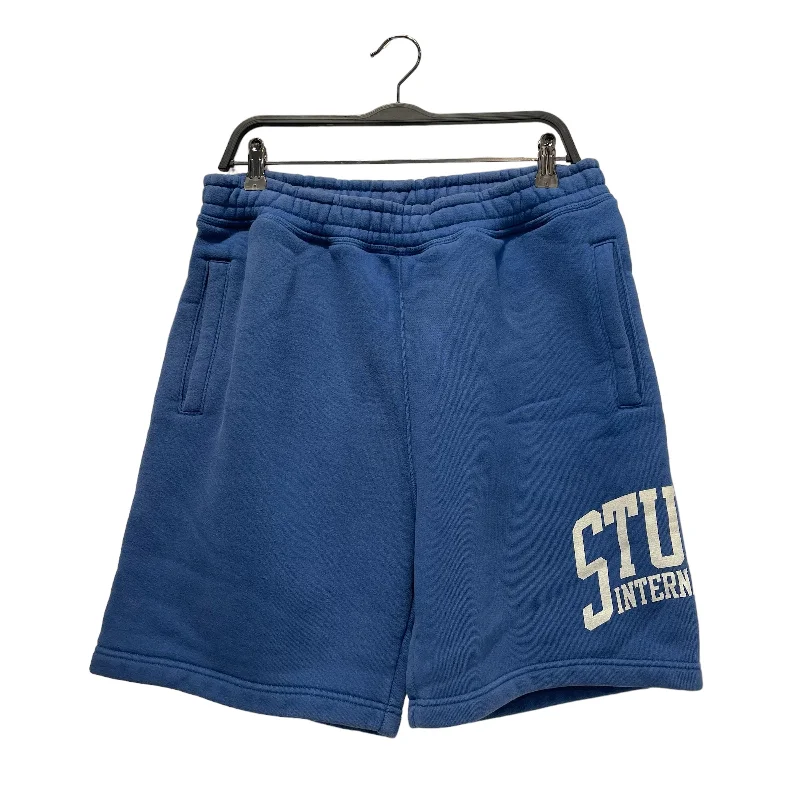 STUSSY/Shorts/M/Cotton/BLU/Graphic/White International Logo