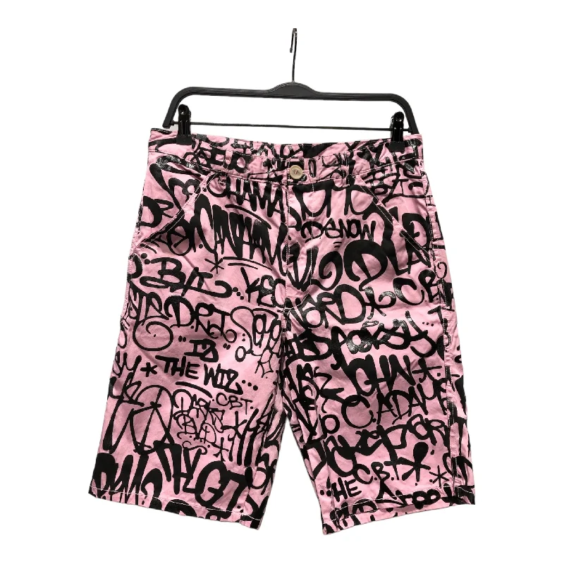 COMME des GARCONS/Shorts/S/PNK/All Over Print/black graffiti graphic