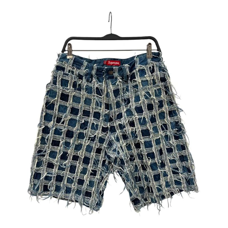 Supreme/Shorts/32/Cotton/BLU/FRAYED PATCHWORK BAGGY SHORTS