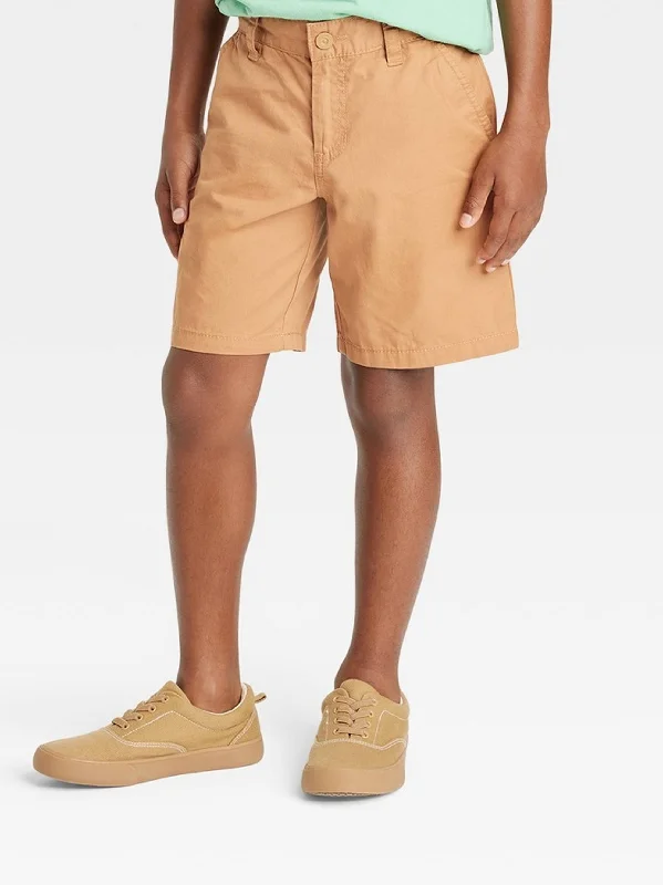 Kids Boy's Plain Solid Chino Short,Khaki