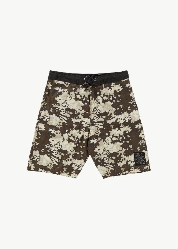 AFENDS Mens Jungle - Fixed Waist Boardshorts - Earth Camo