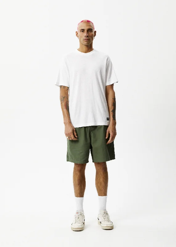 AFENDS Mens Ninety Eights - Baggy Elastic Waist Shorts - Cypress