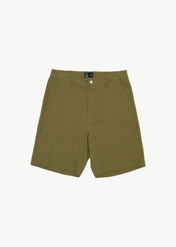 AFENDS Mens Ninety Twos - Fixed Waist Shorts 19" - Military