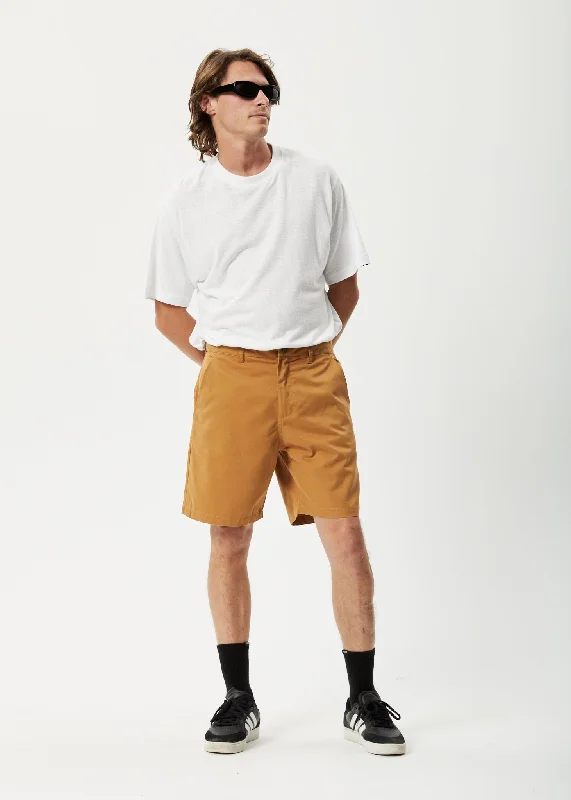 AFENDS Mens Ninety Twos - Chino Shorts - Chestnut